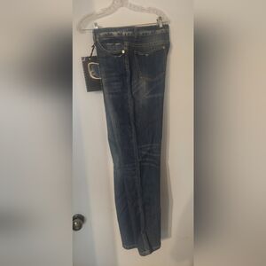 Classic Blue Distressed Denim Jeans